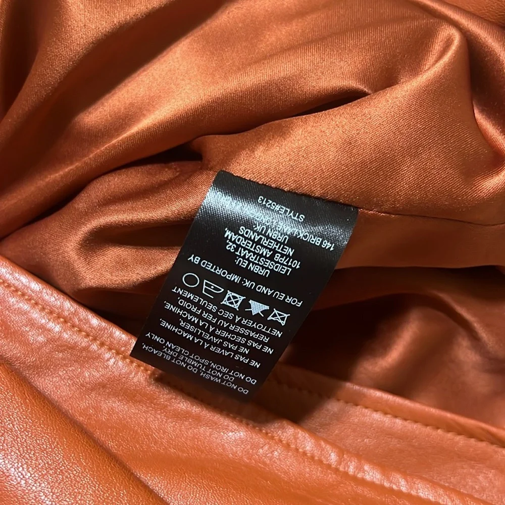 Hutch Anthropologie Bowie Faux Fur Coat Jacket in orange size XXS NWOT - Picture 10 of 11